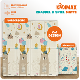 Kidimax® Krabbelmatte 180x200 cm Spielmatte Baby Faltbar wendbar Kindermatte