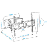 P24® Premium TV Wandhalterung, VESA max 600x400mm, Wandabstand: 75-400mm, für 32" - 70