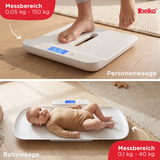 Belko® 3in1 Babywaage Plus digital 3in1 mit App - Personen- und Tierwaage 150 kg