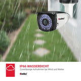 Belko® Überwachungskamera, 1080p mit WLAN & LAN für Aussen, Bewegungserkennung, 20m Nachtsichtgserkennung