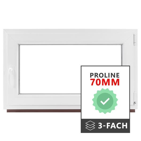 P24® Kellerfenster Kunststofffenster 3-fach 70mm Proline, weiß