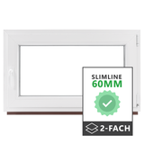 P24® Kellerfenster Kunststofffenster 2-fach 60mm Slimline, weiß