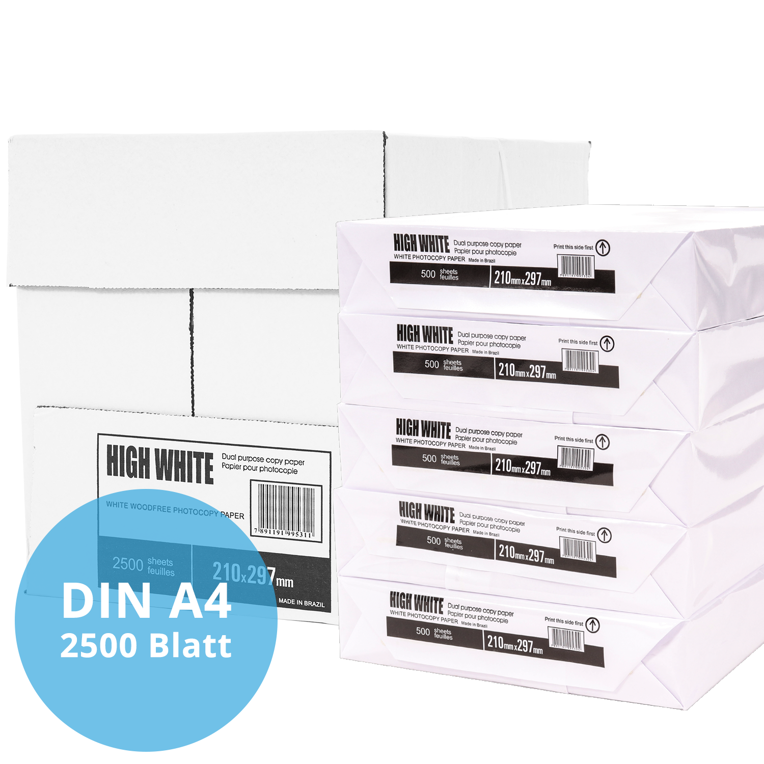 Belko® Kopierpapier Druckerpapier, DIN A4 weiß (Menge wählbar)