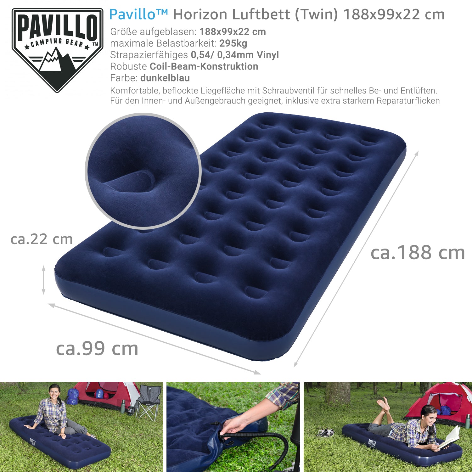 camping matratze selbstaufblasend Bestway Luftbett Luftmatratze Gästebett Campingbett selbstaufblasend M – Panorama24 Onlineshop