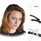 P24® Sicherheitsbrillen Klasse 1, EN166, transparent/schwarz - 10 Stück
