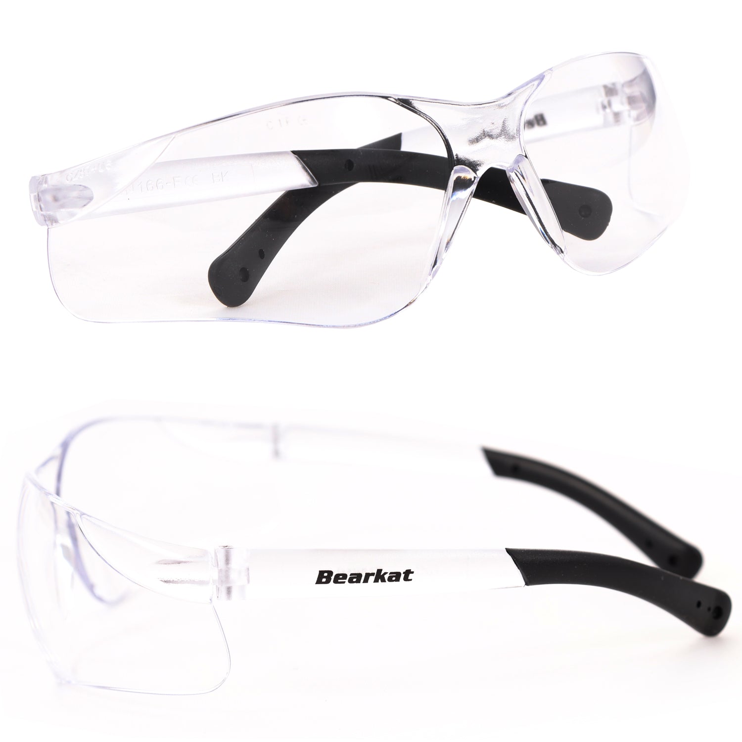 P24® Sicherheitsbrillen Klasse 1, EN166, transparent/schwarz - 10 Stück