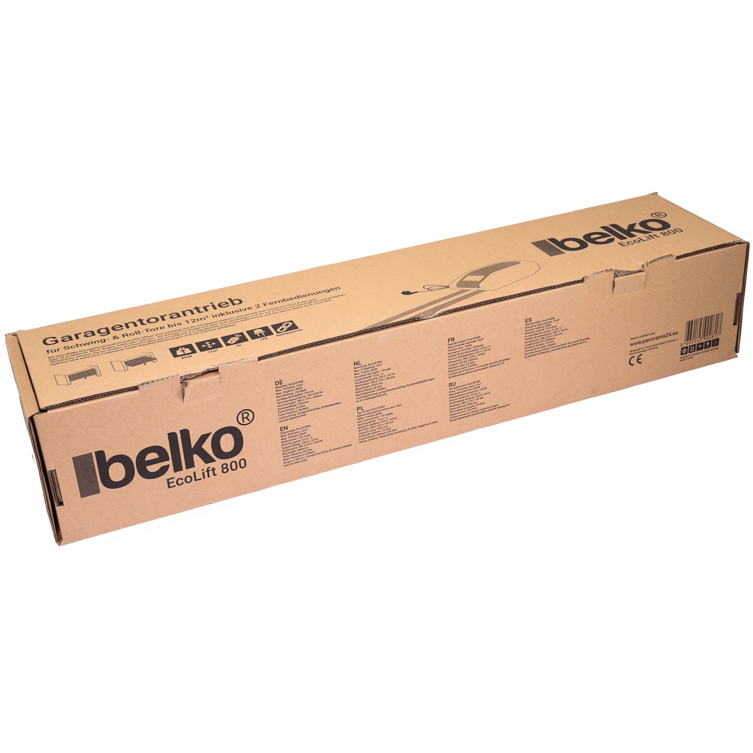 Belko® Garagentorantrieb EcoLift 800 für Schwing- & Roll-Tore bis 12m², inkl. 2 Fernbedienungen 433 Mhz, Kraft 800 N, Notentriegelung, Softstart-/Softstopp-Automatik, LED, Zyklenalarm uvm.