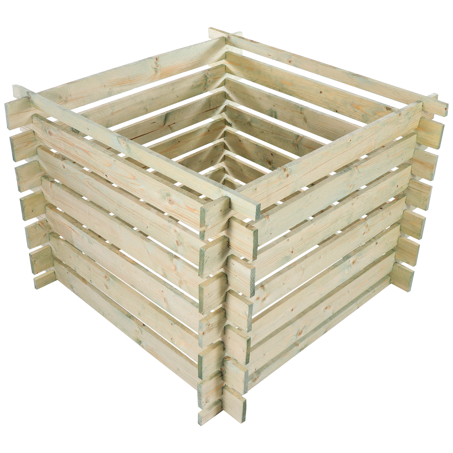 P24® Komposter aus Holz 100x100x70cm, 480l Fassungsvermögen, Stecksystem